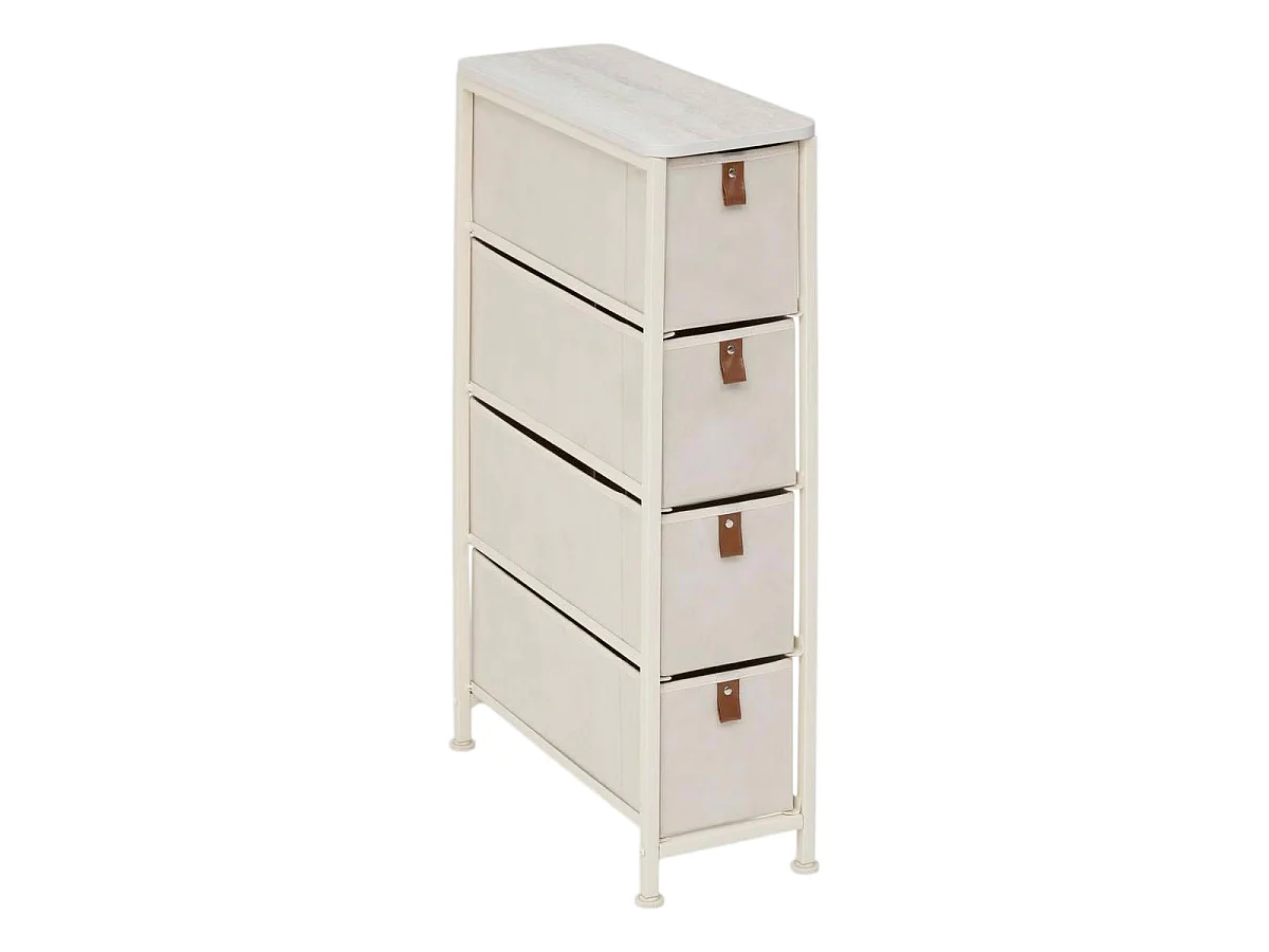 Meuble de Rangement 4 Tiroirs "Tissa" 77cm Beige
