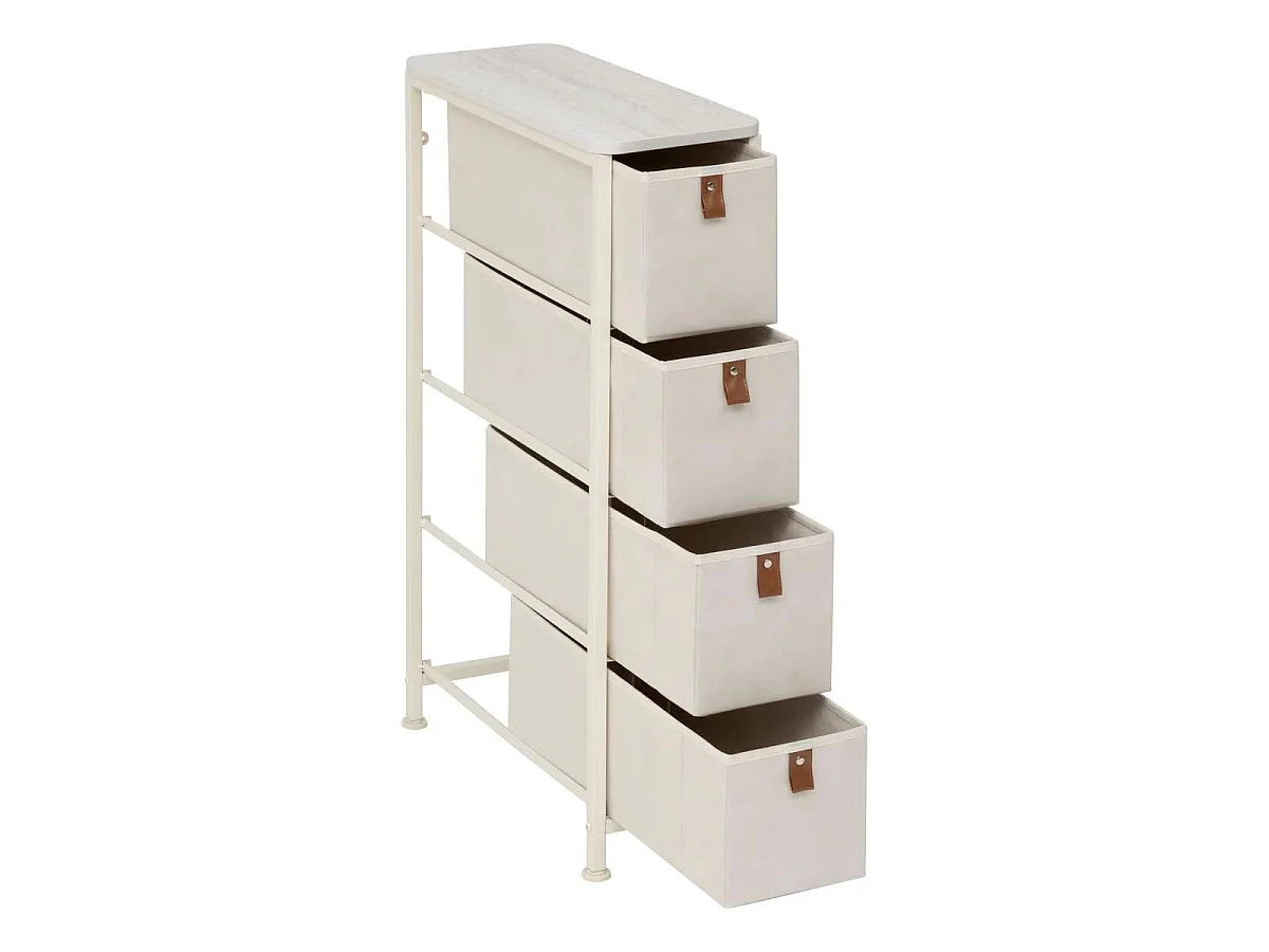 Meuble de Rangement 4 Tiroirs "Tissa" 77cm Beige