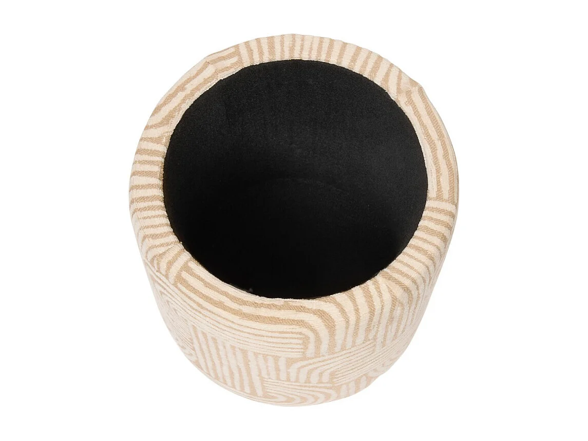 Pouf Coffre Chenille "Nubo" 34cm Beige