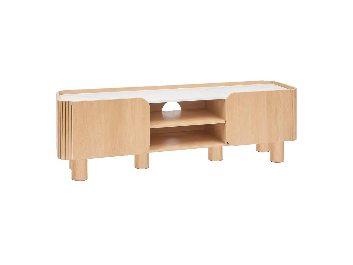Meuble TV 2 Portes "Homelya" 160cm Naturel