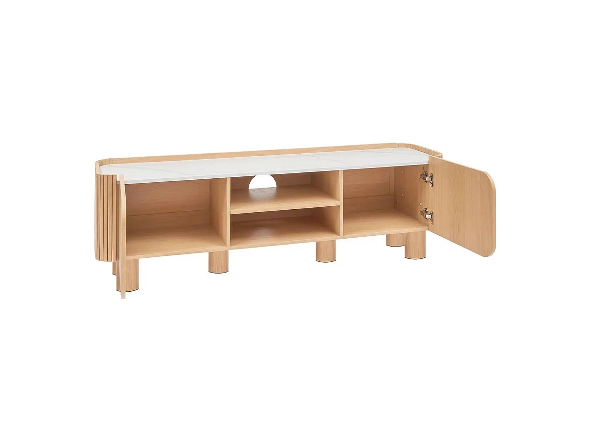 Meuble TV 2 Portes "Homelya" 160cm Naturel