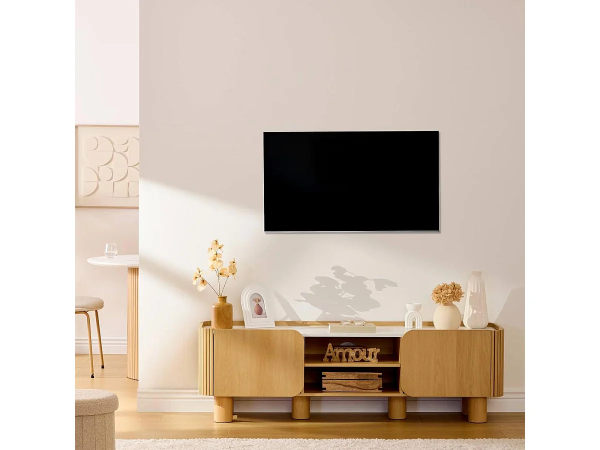 Meuble TV 2 Portes "Homelya" 160cm Naturel