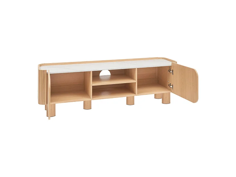 Meuble TV 2 Portes "Homelya" 160cm Naturel