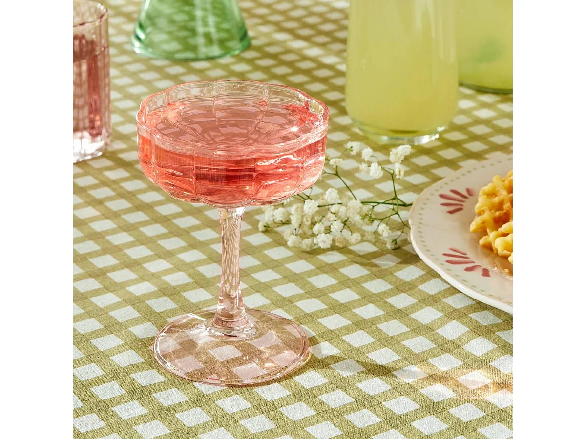 Lot de 6 Verres à Cocktail "Fleur" 15cl Rose