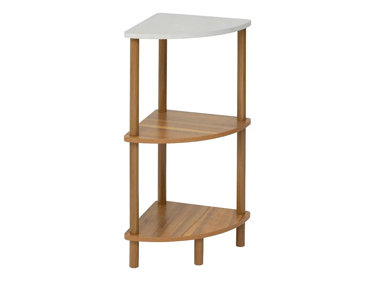Étagère d'Angle 3 Niveaux Design "Côme" 76cm Marron