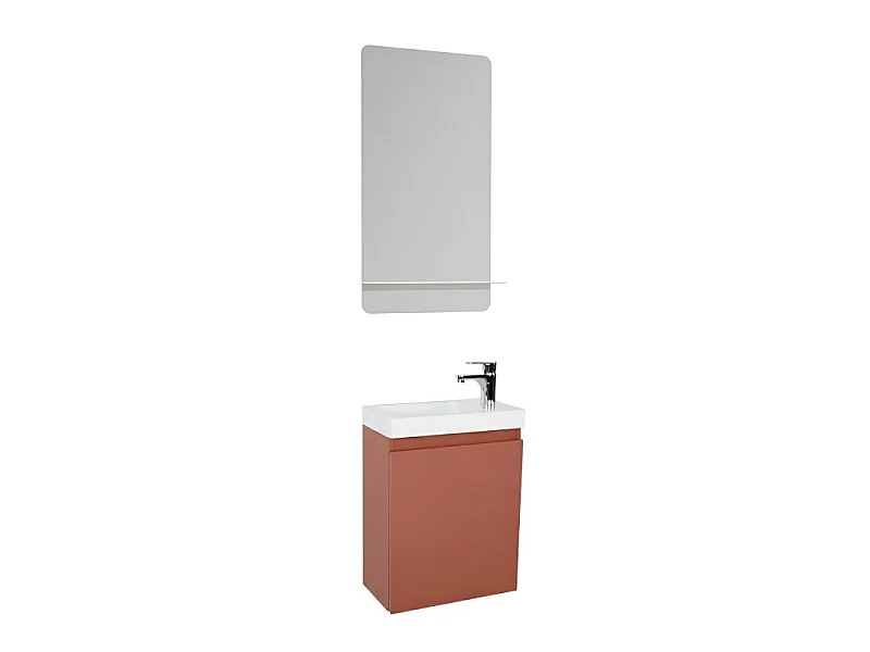 Meuble lave-mains + miroir + robinet LISA