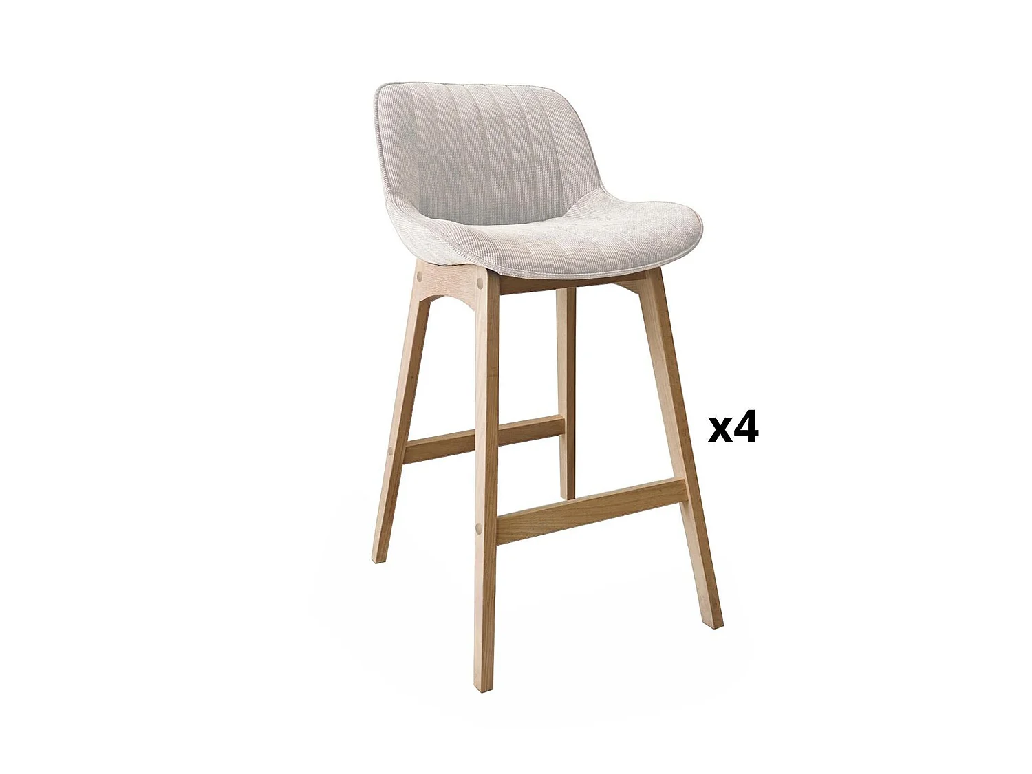 Set Barstoelen NORDEN Eiken & Corduroy H75cm