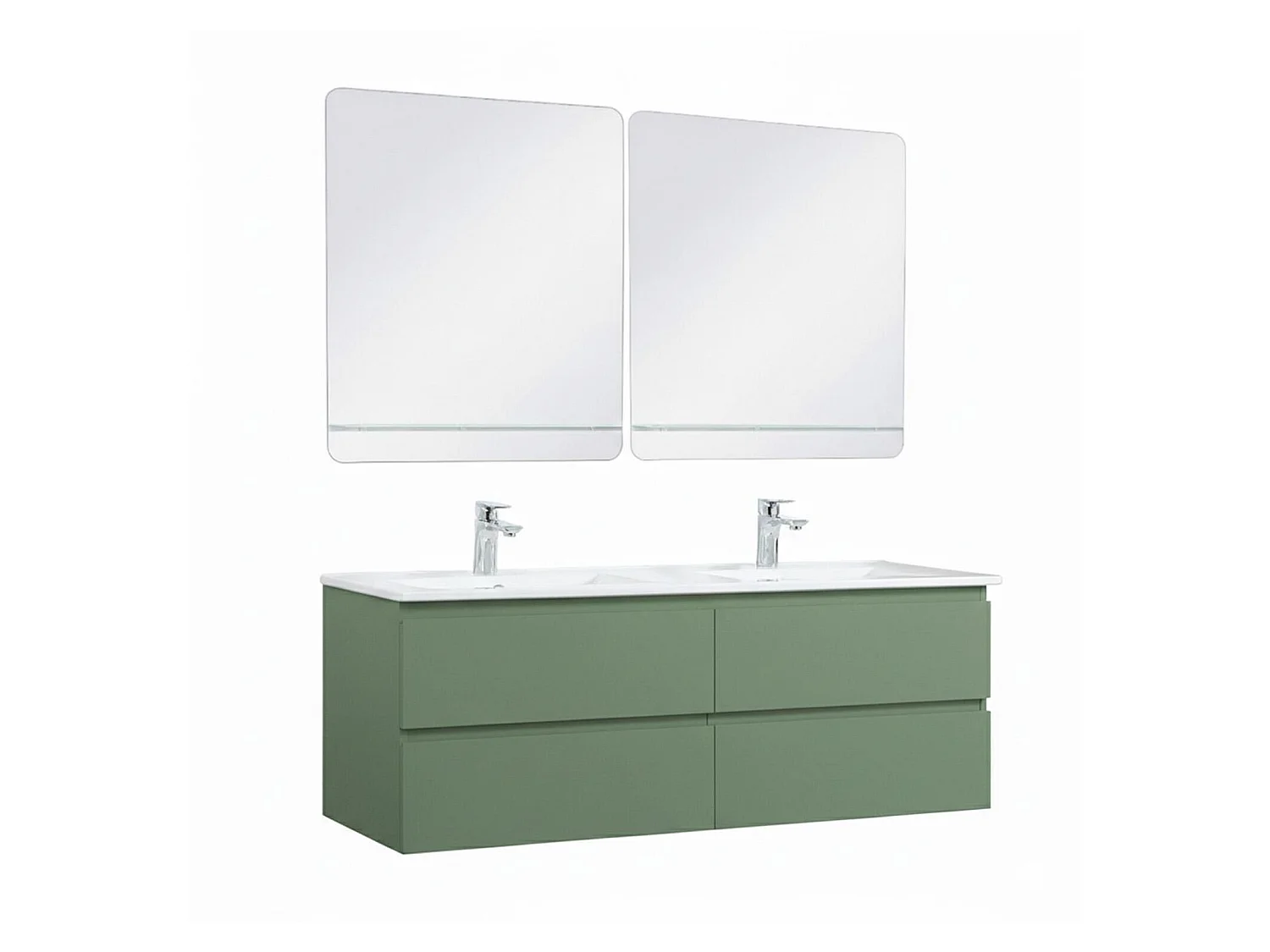 Ensemble double vasque SORRENTO 120cm avec vasque, robinets et miroirs