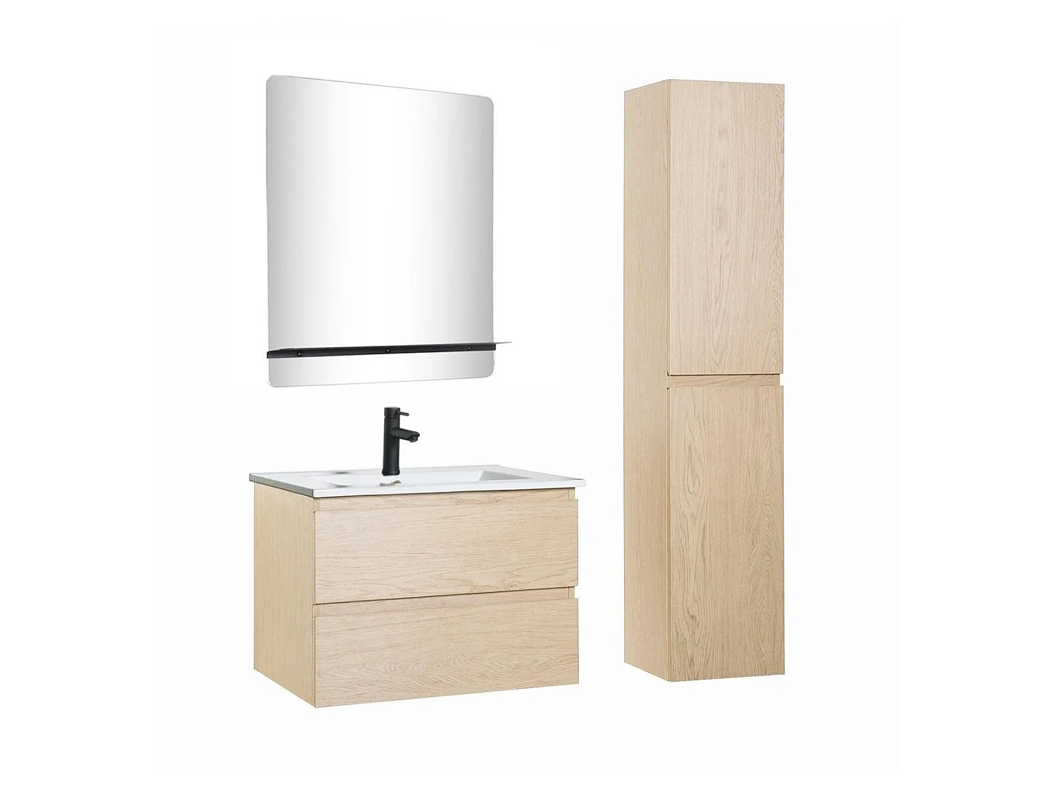 Eenvoudig meubel + kraan + spiegel + SORRENTO-kolom