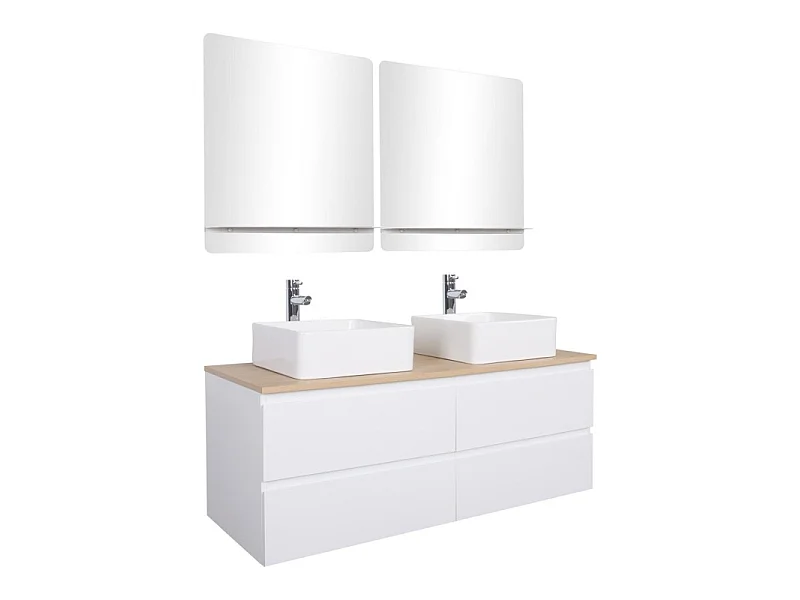 Sorrento 120cm podwójna szafka pod umywalkę + bateria + lustro