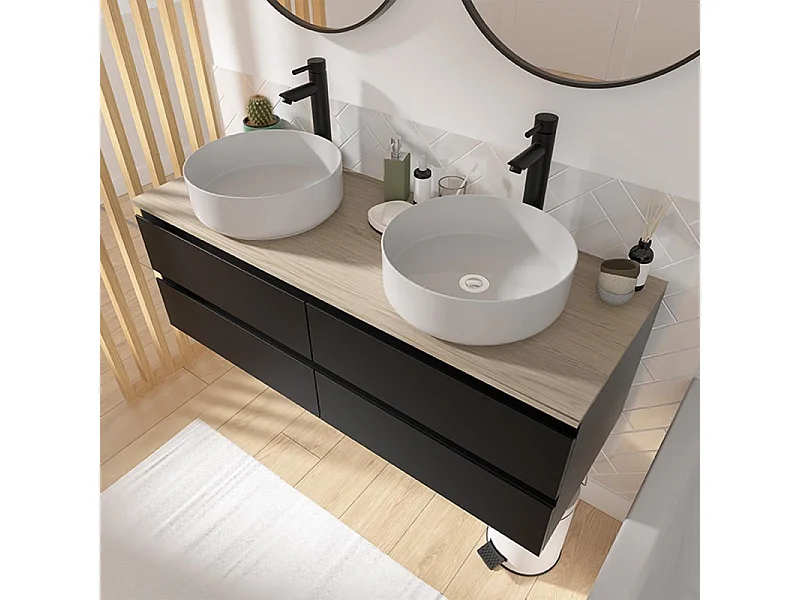 Sorrento 120cm podwójna szafka pod umywalkę + bateria + lustro