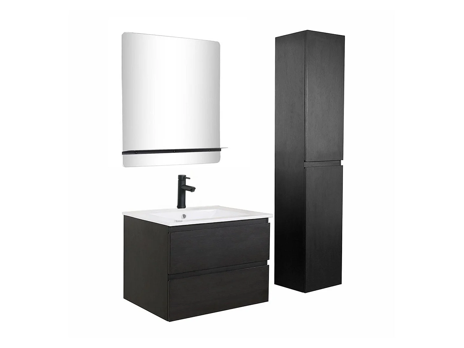 Schlichte Möbel + Wasserhahn + Spiegel + SORRENTO-Säule