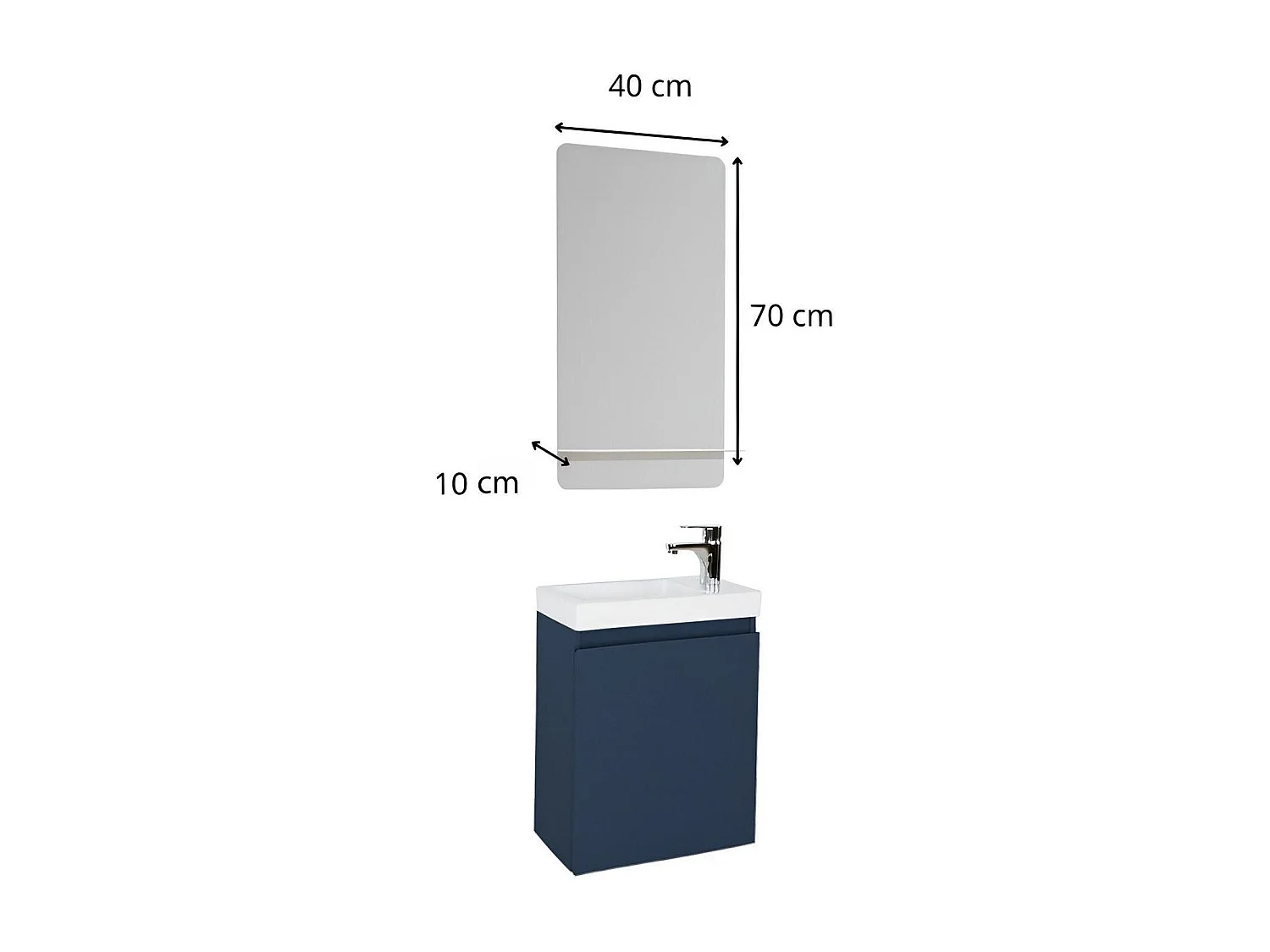 Meuble lave-mains + miroir + robinet LISA