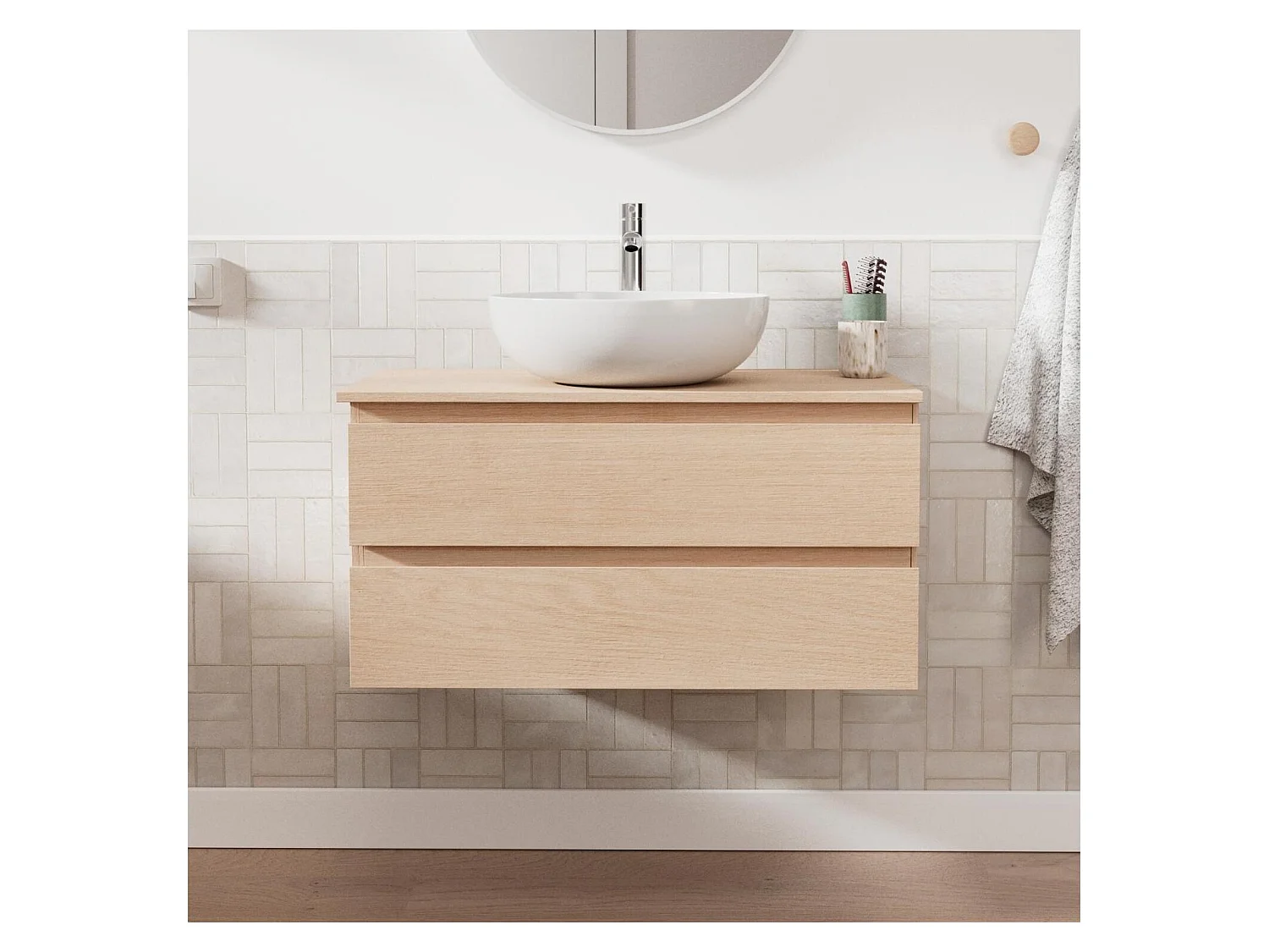 Enkele spoelbakset 80 cm + spoelbak + SORRENTO kraan