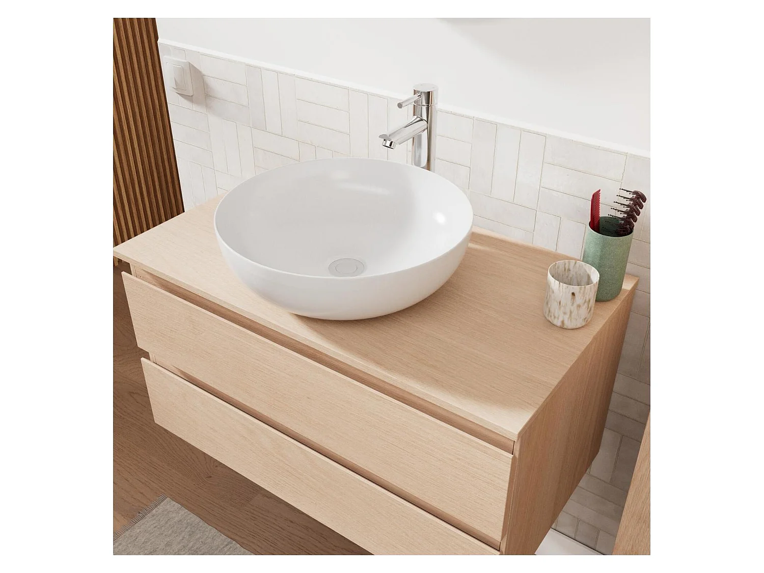 Enkele spoelbakset 80 cm + spoelbak + SORRENTO kraan