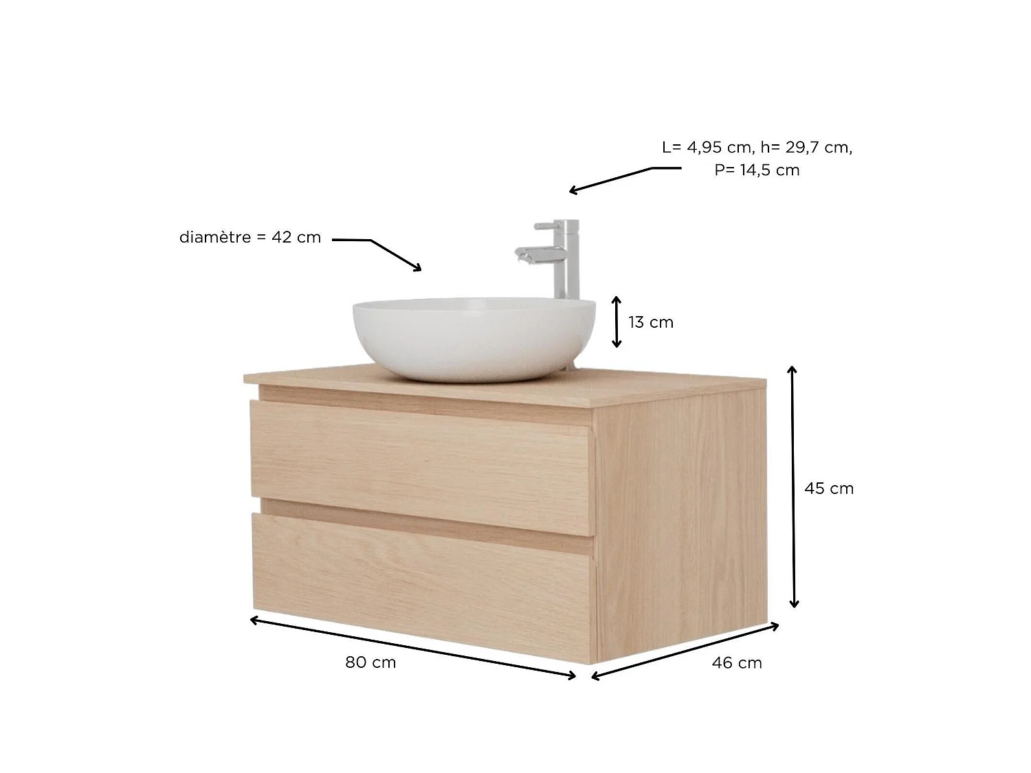 Zestaw zlewozmywakowy 80 cm + zlew + bateria SORRENTO