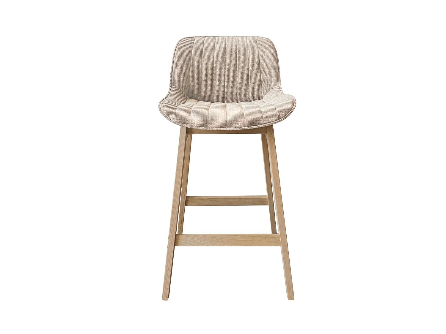 NORDEN Barhocker-Set Eiche & Cord-Samt H75cm