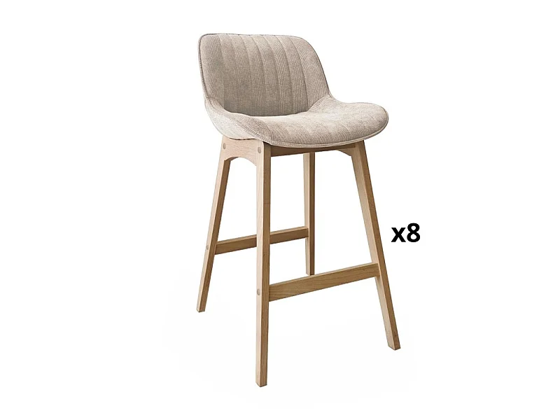 Conjunto Bancos NORDEN Carvalho e Veludo Cotelê H75cm