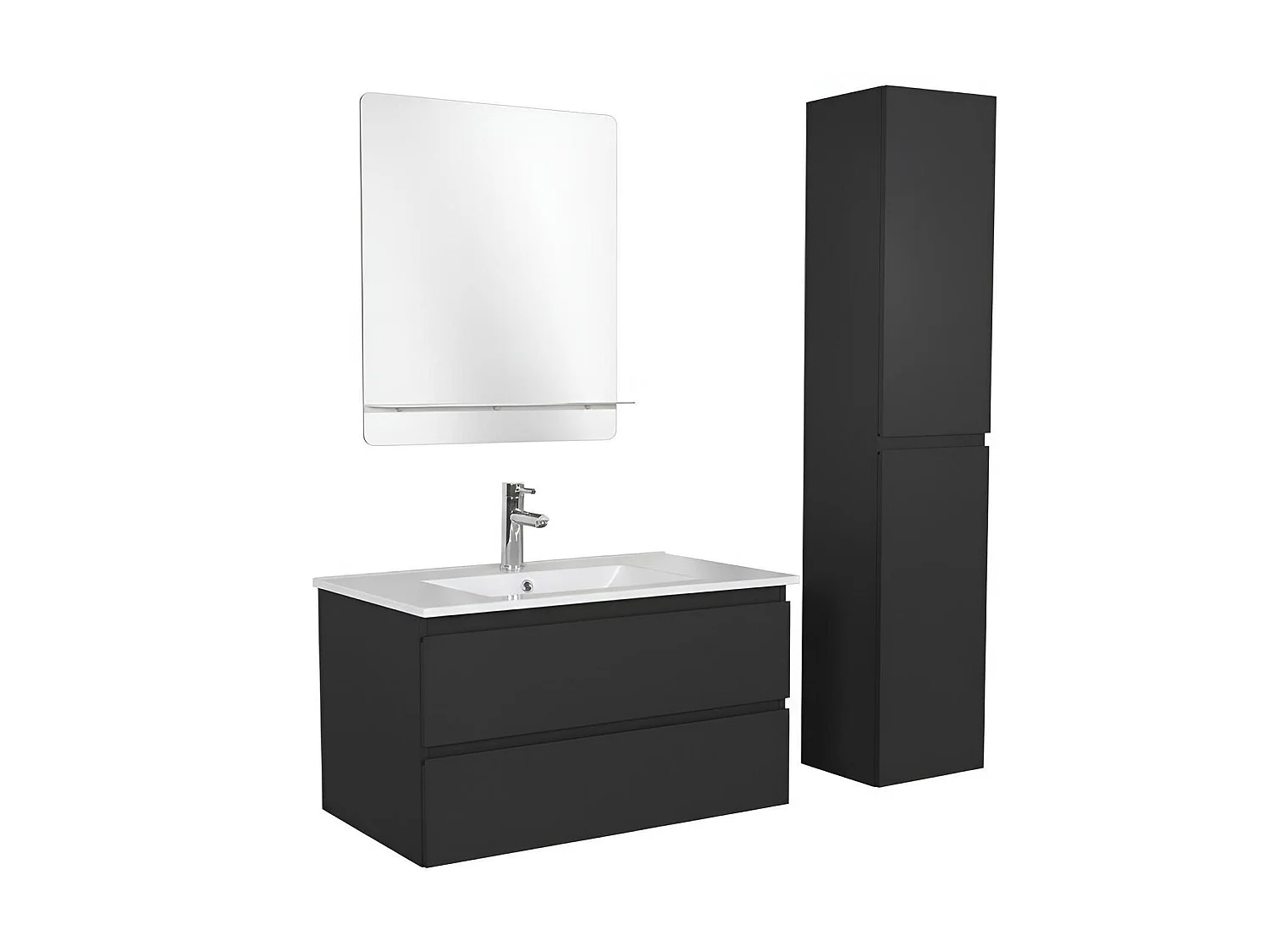 Schlichte Möbel + Wasserhahn + Spiegel + SORRENTO-Säule
