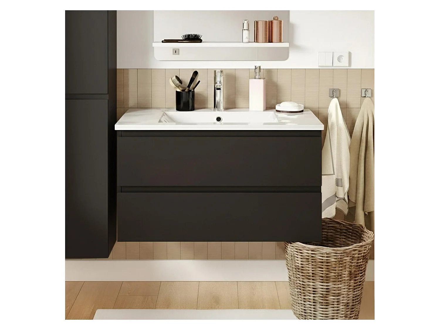 Mobile bagno con lavabo singolo 80cm e rubinetto SORRENTO