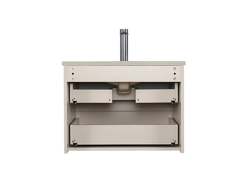 Meuble simple vasque 60cm SORRENTO Décor chêne +vasque+robinet+miroir+colonne