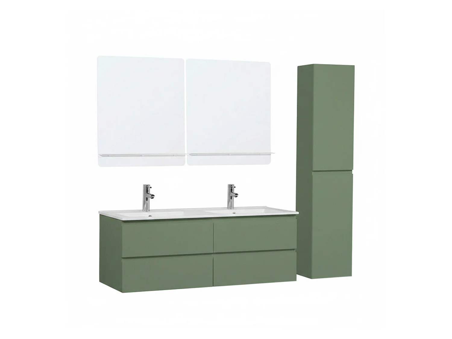 Ensemble meuble double vasque SORRENTO 120cm avec plan céramique