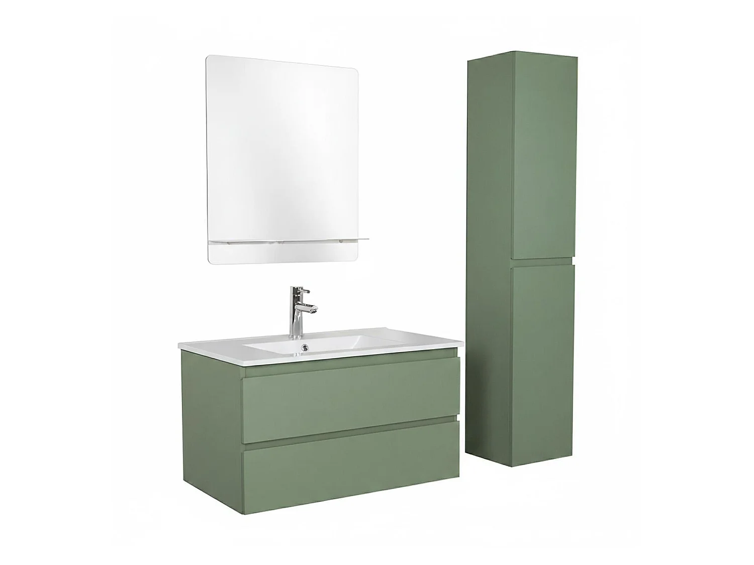 Eenvoudig meubel + kraan + spiegel + SORRENTO-kolom