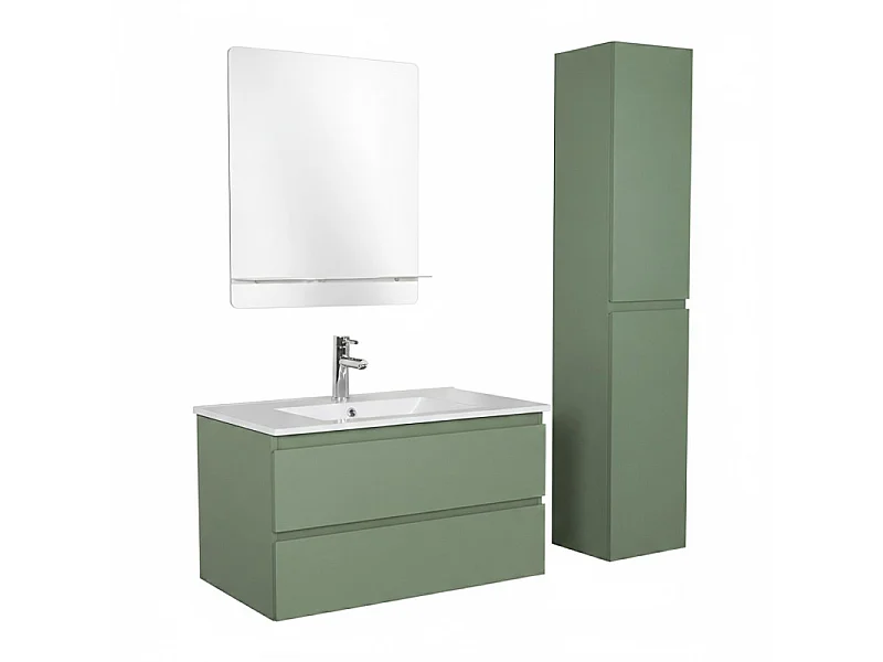 Ensemble meuble vasque SORRENTO 80cm avec robinet, miroir et colonne