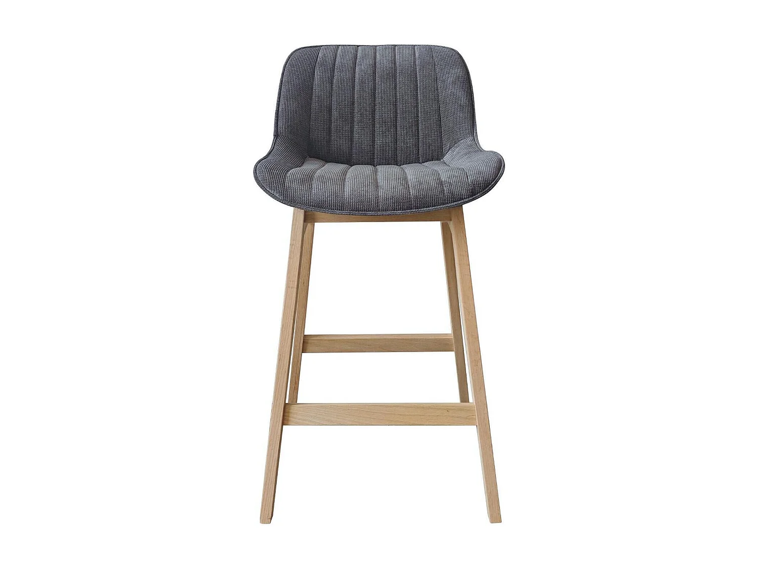 Set van 65 cm NORDEN eikenhouten eiland- en barstoelen met zitting van corduroystof