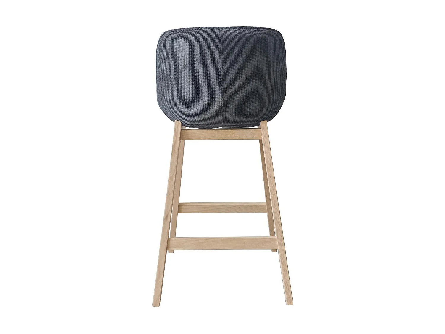 Set van 65 cm NORDEN eikenhouten eiland- en barstoelen met zitting van corduroystof