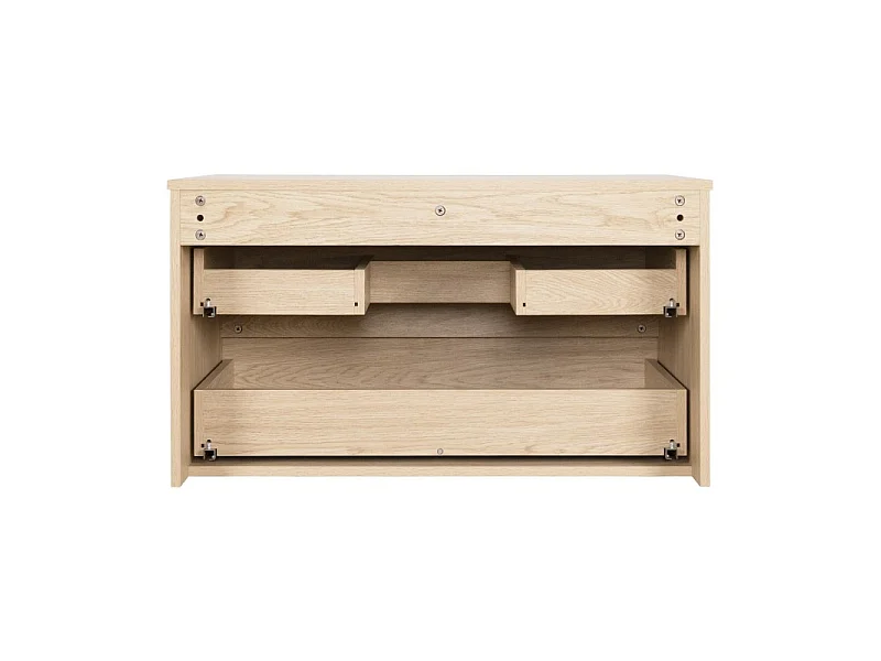 Enkele wastafelmeubelset 80 cm + wastafel + kraan + spiegel + SORRENTO kolom
