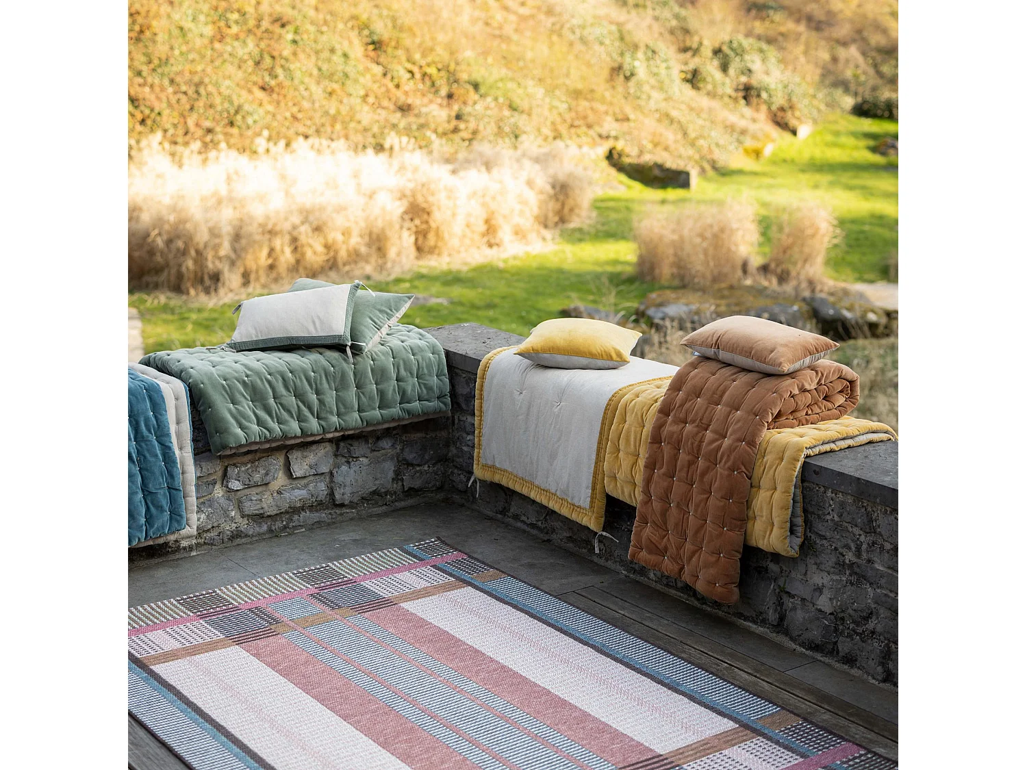 Kussen Elise Chambray Verbena 30 x 50 cm