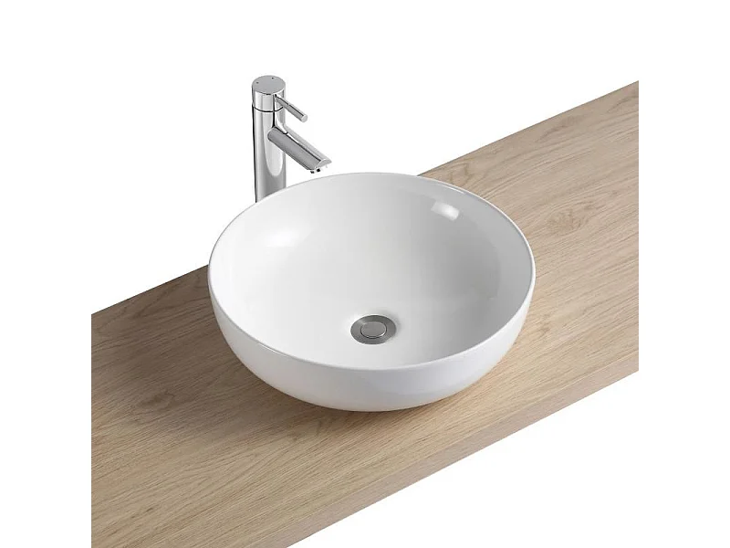 SORRENTO wastafelmeubelset met enkele wasbak 80 cm + wastafel + kraan + spiegel