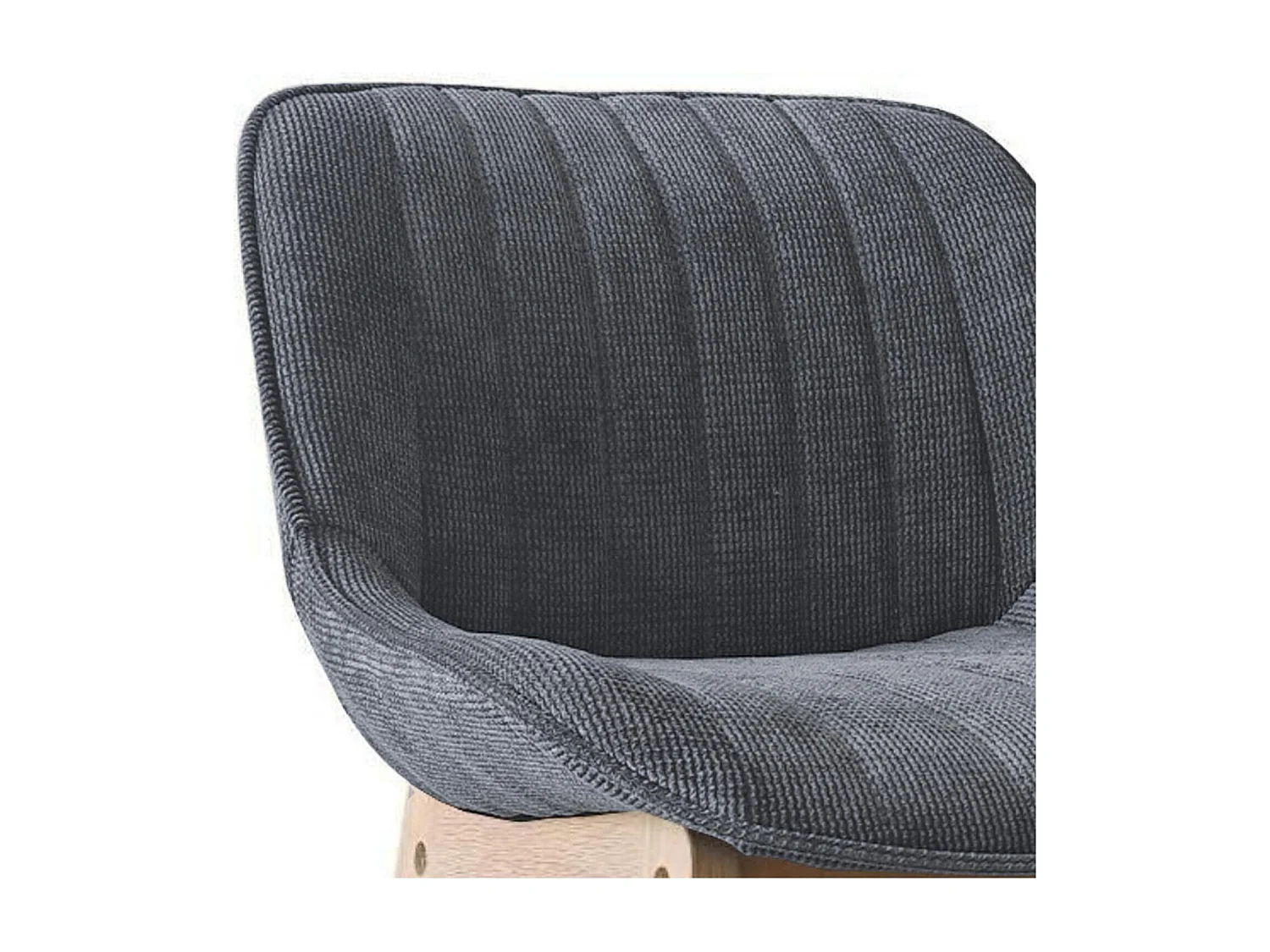 Set van 65 cm NORDEN eikenhouten eiland- en barstoelen met zitting van corduroystof