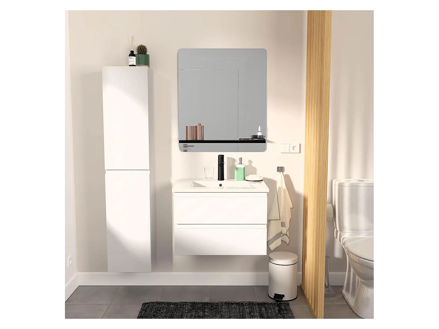 Mobile semplice + rubinetto + specchio + colonna SORRENTO