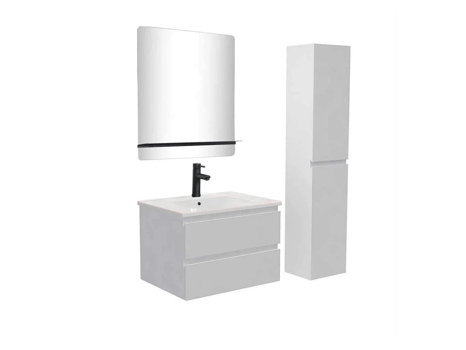 Mobile semplice + rubinetto + specchio + colonna SORRENTO