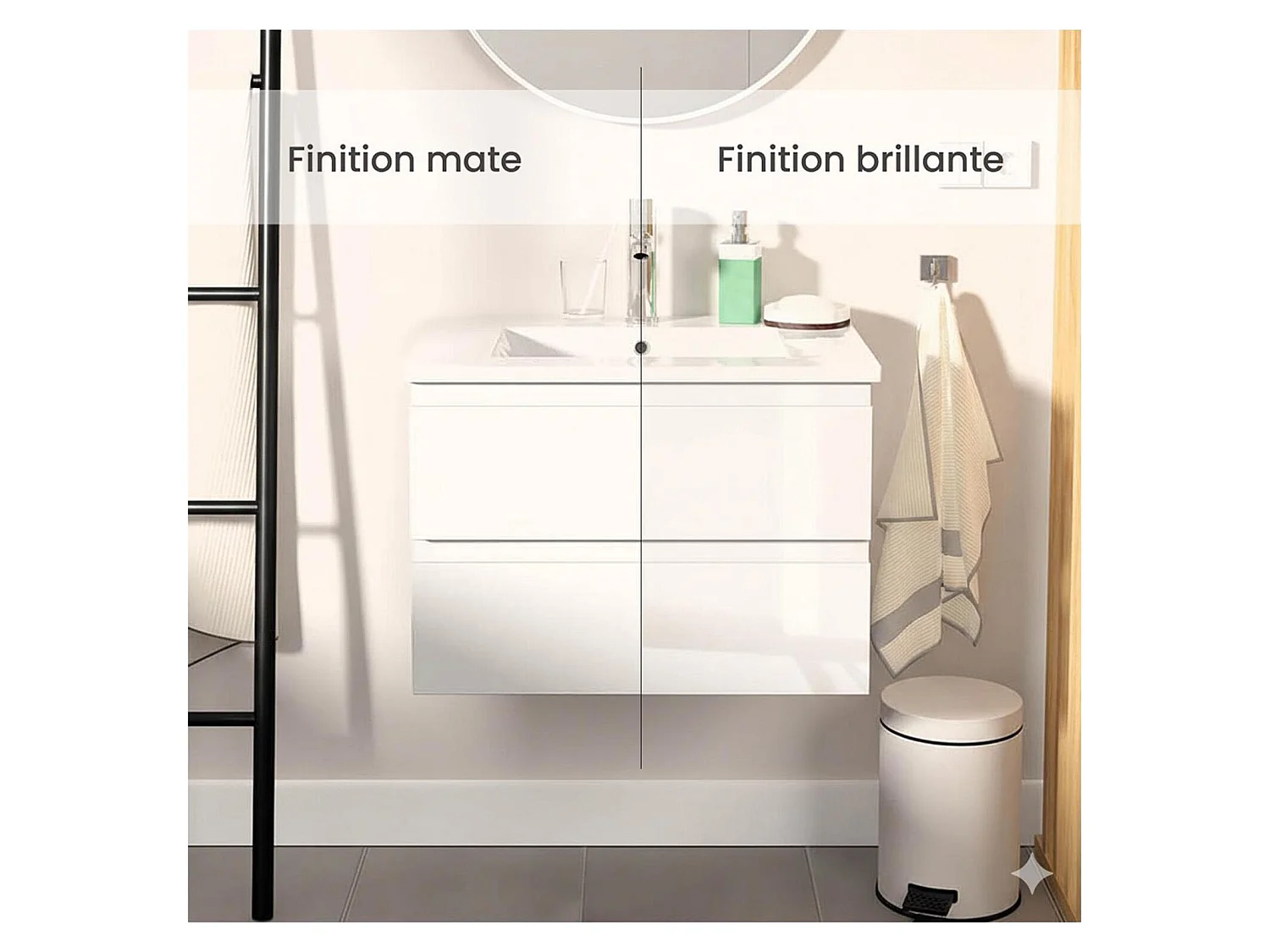 Mobile semplice + rubinetto + specchio + colonna SORRENTO