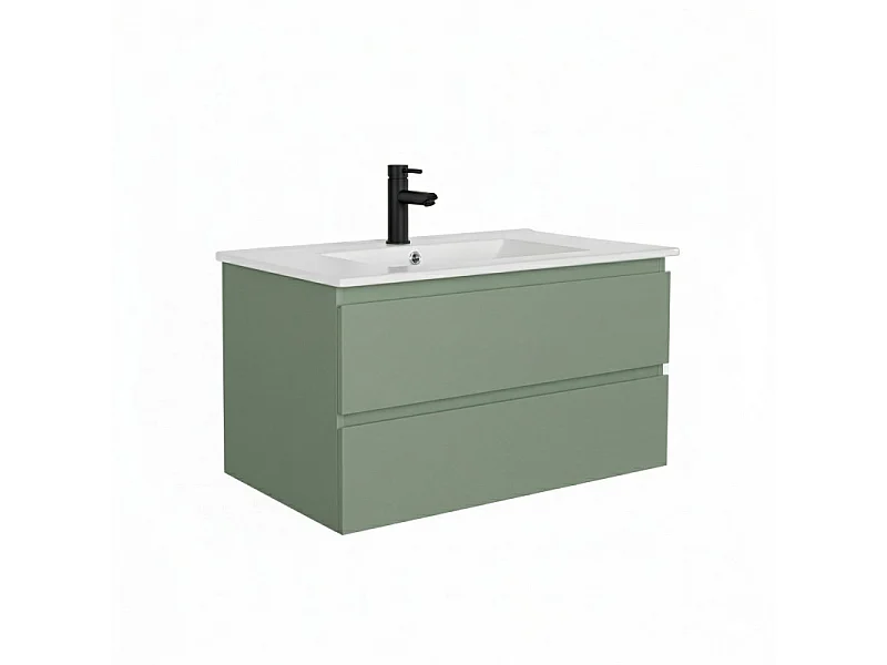 Mueble de baño individual de 80cm con lavabo y grifo SORRENTO