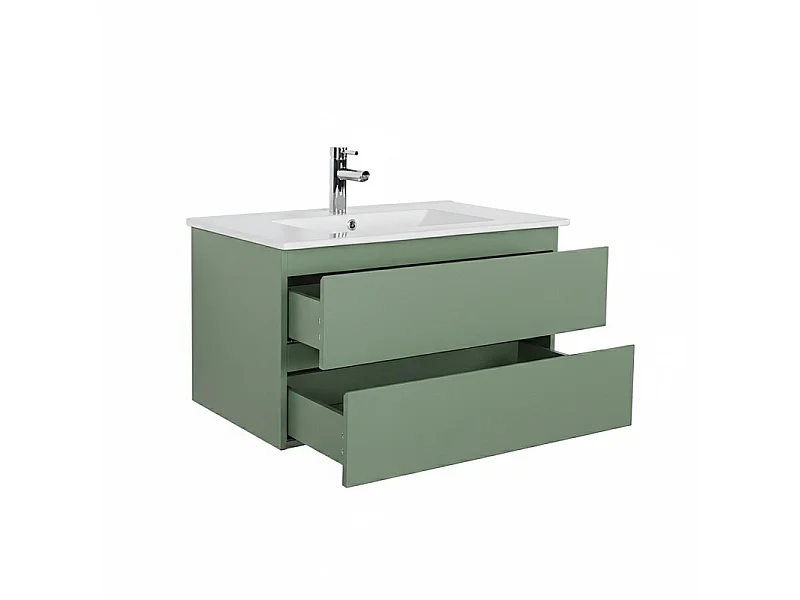 Mueble de baño individual de 80cm con lavabo y grifo SORRENTO