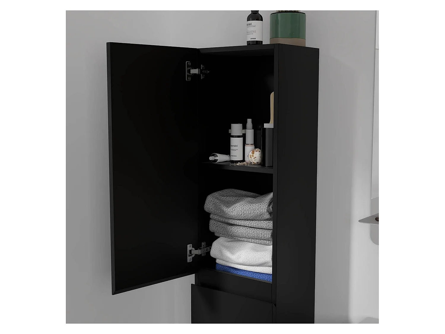 Eenvoudig meubel + kraan + spiegel + SORRENTO-kolom