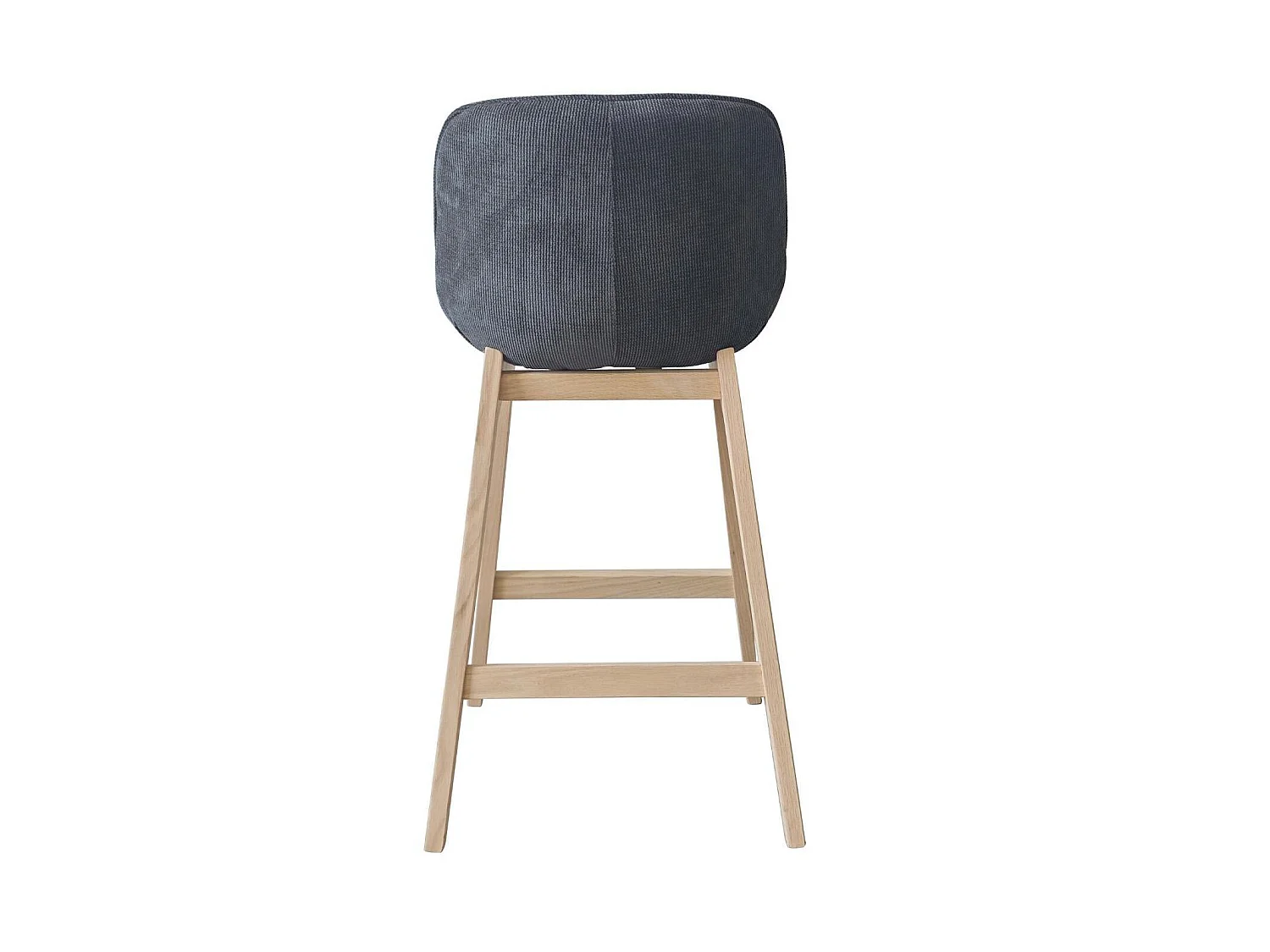 Lot de chaises NORDEN de bar en chêne et tissu velours côtelé H65cm