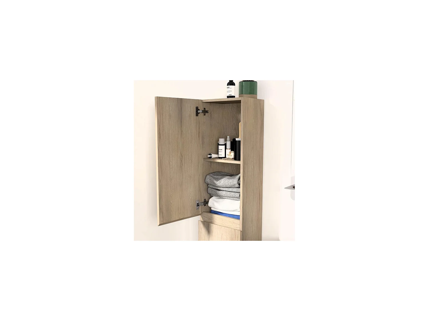 Columna de pared para cuarto de baño 140cm SORRENTO Décor roble carbono