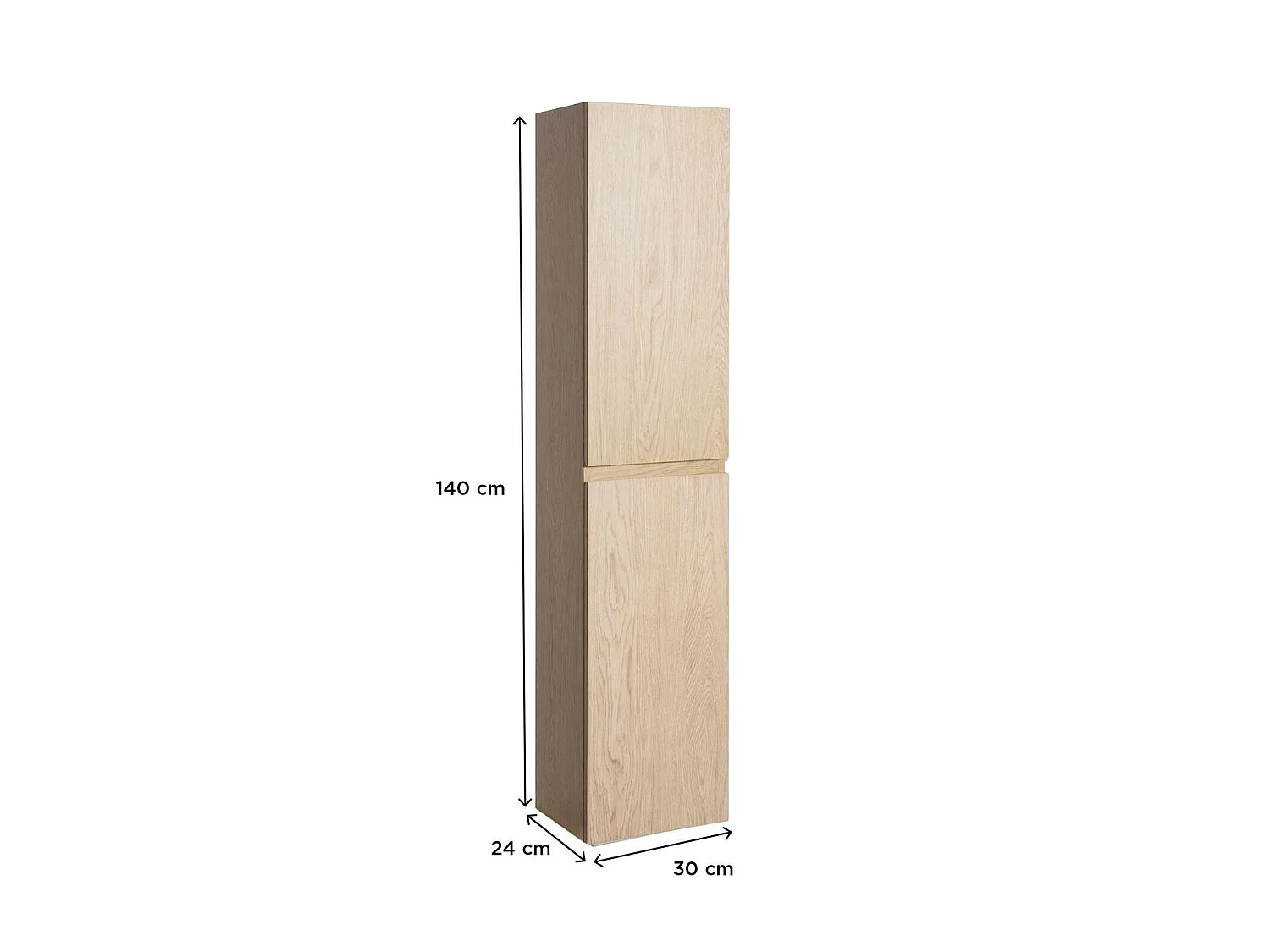 Columna de pared para cuarto de baño 140cm SORRENTO Décor roble carbono