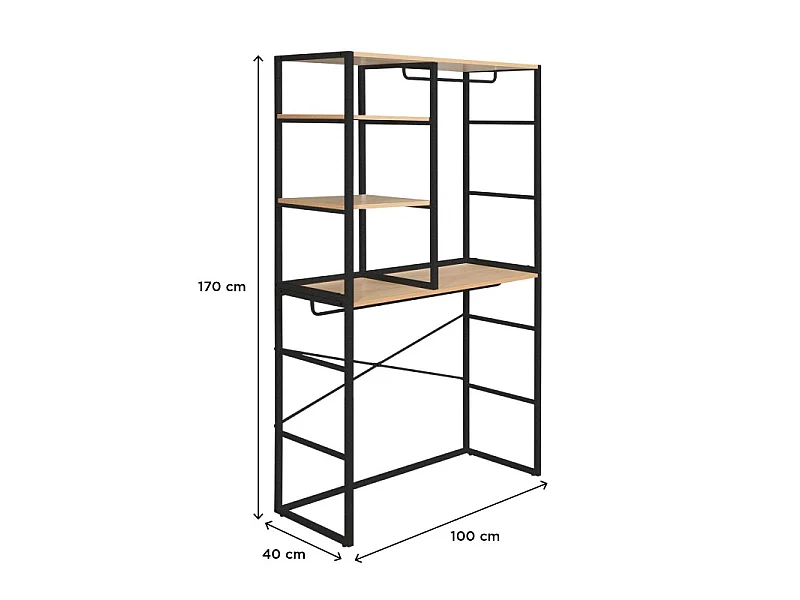 Set van 2 modulaire zolderkledingrekken 200x85cm KADRA