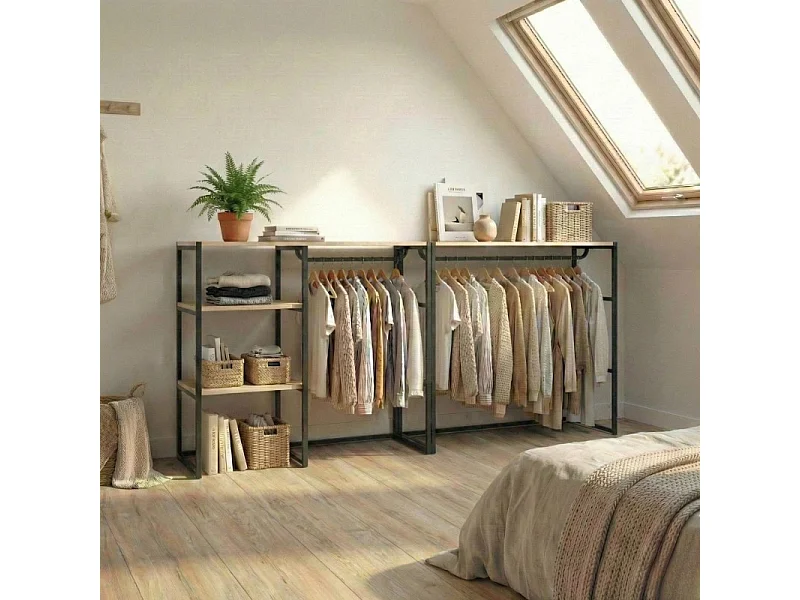 Set van 2 modulaire zolderkledingrekken 200x85cm KADRA