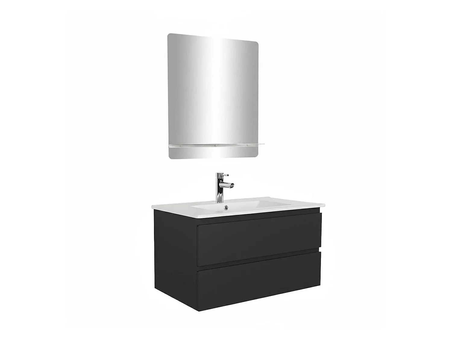 Mobile bagno singolo 80cm con rubinetto e specchio SORRENTO