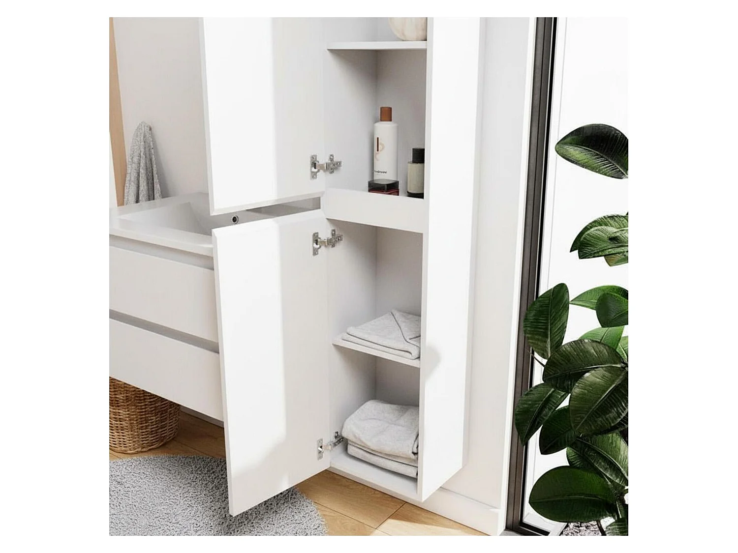 Mobile semplice + rubinetto + specchio + colonna SORRENTO