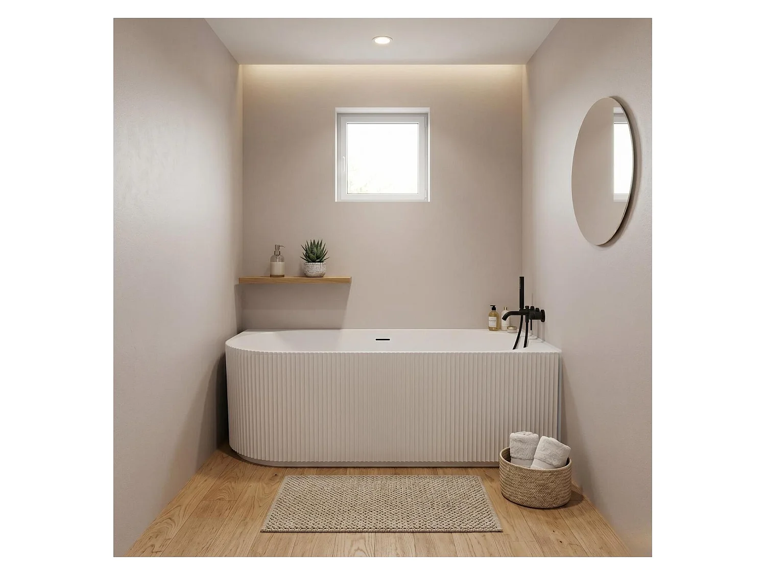 Vasca STRIA 150cm Semilibera Destra - Scanalata Acrilico Lucite®