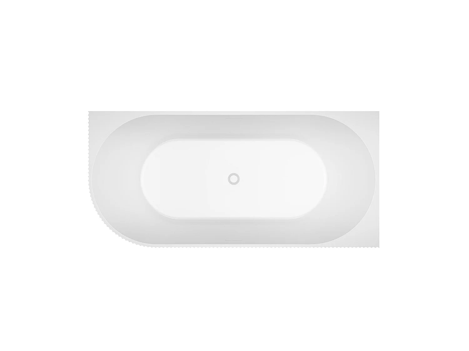 Vasca STRIA 150cm Semilibera Destra - Scanalata Acrilico Lucite®