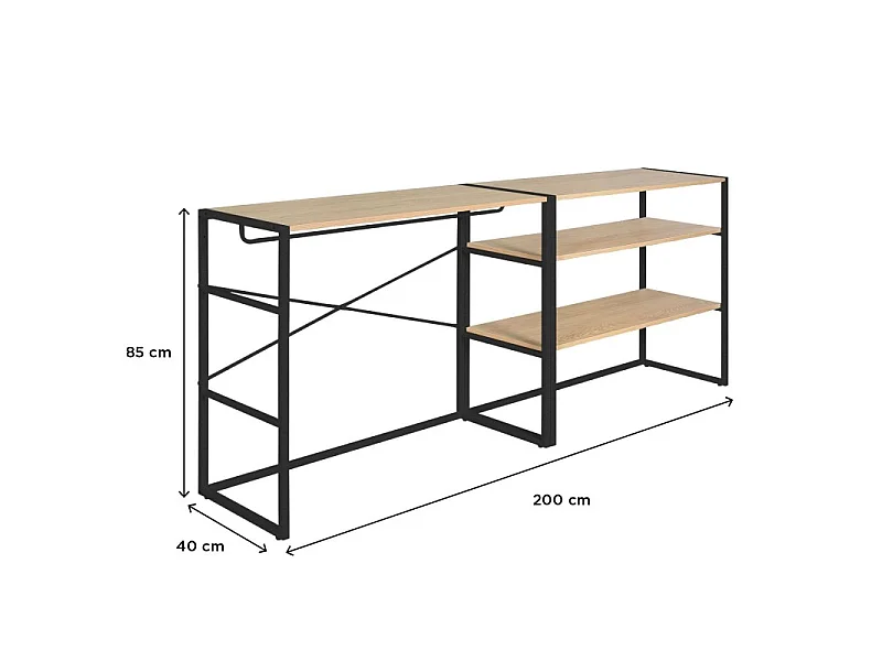 Set van 2 modulaire zolderkledingrekken 200x85cm KADRA